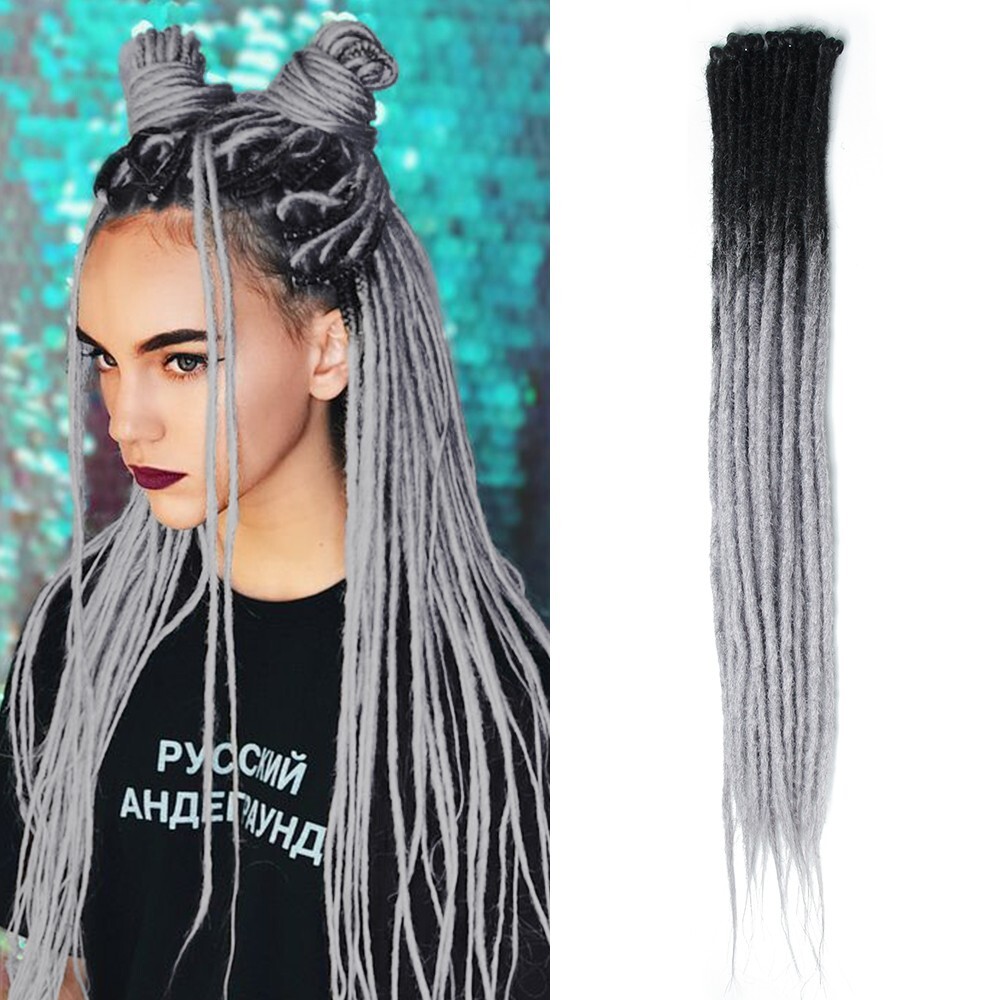 24″ Ombre Soft Dreadlocks Thin 0.6cm Handmade Dreads Loc Hippie Dreads Extension