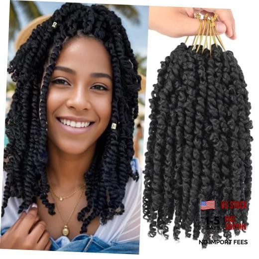 Passion Twist Crochet Hair 10 Inch 6 Packs Pre-Twisted, 10 Inch (Pack of 6) 1B