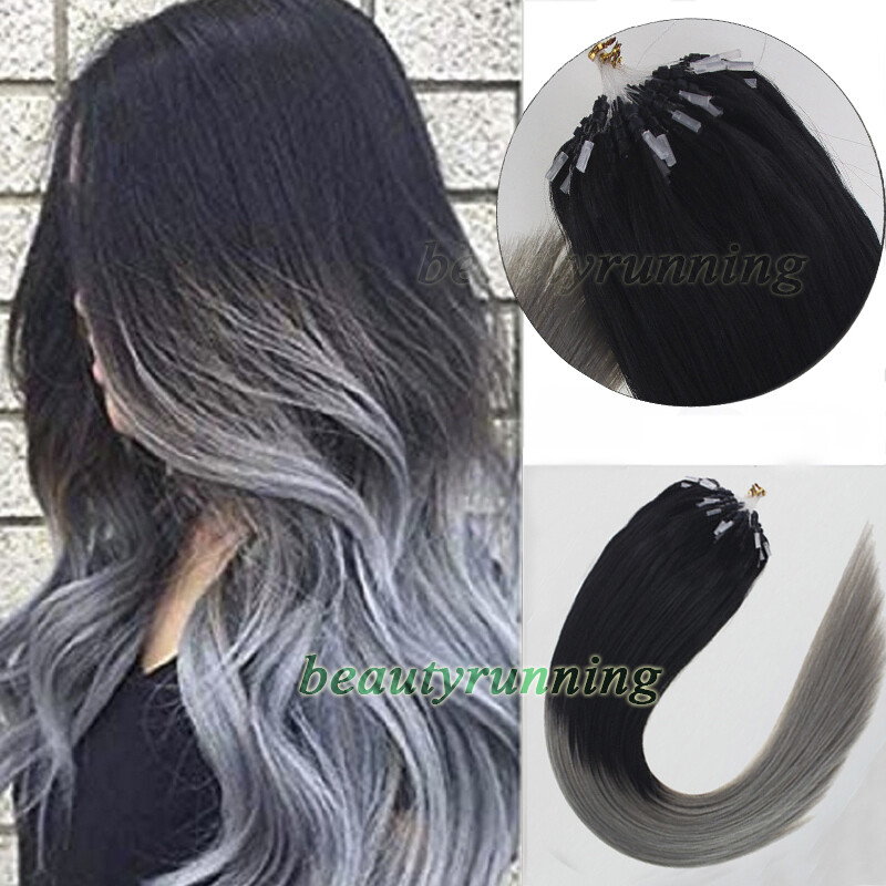 Micro Ring Loop Human Hair Extensions Microbeads Link Remy Hair Double Drawn 1g