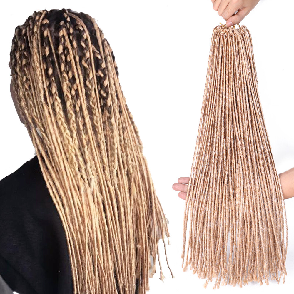 20″ Ombre Thin Faux Locs Crochet Braids Micro Dreadlocks Crochet Hair Extensions