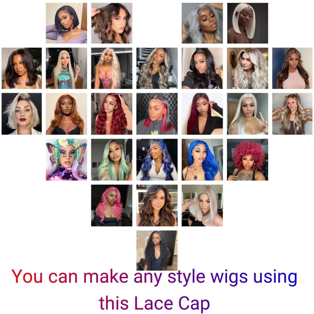 13×6 Lace Front Wig Caps for Making Wigs with Adjustable Straps Swiss Lace Me…