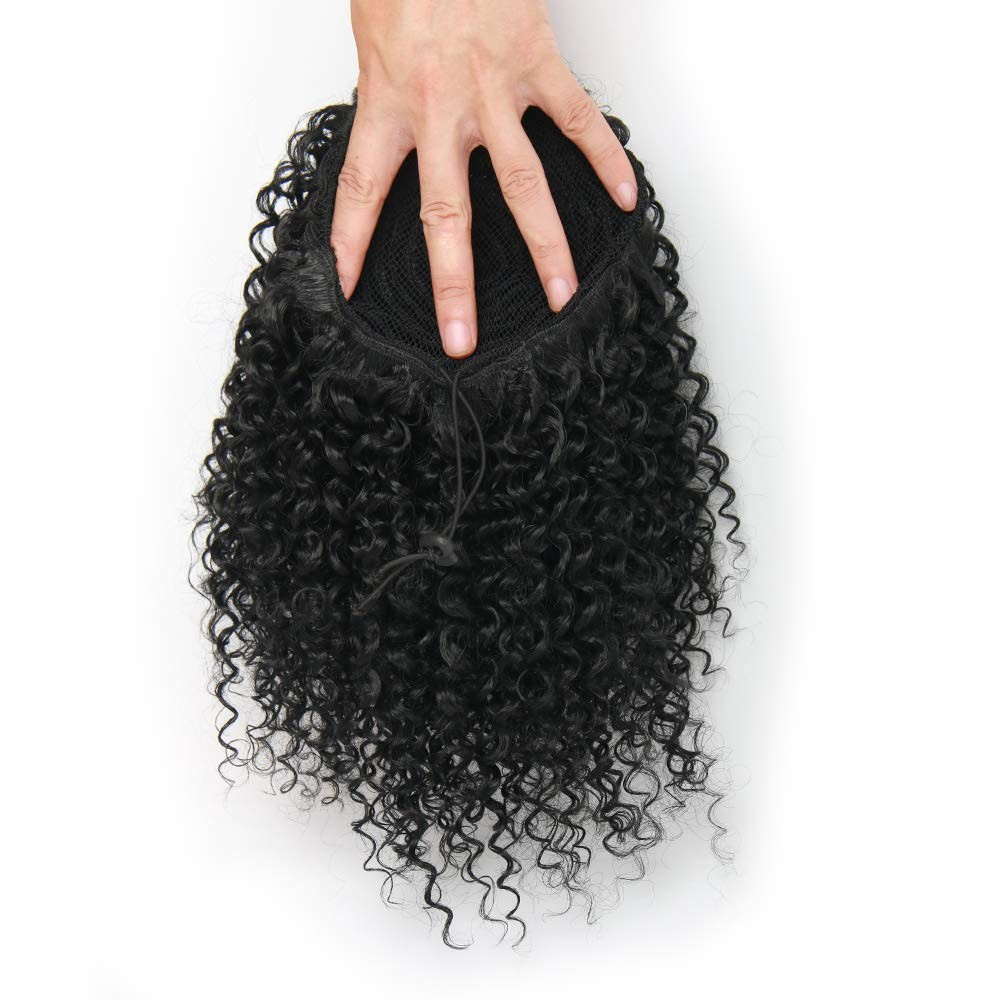 Short Afro Kinky Curly Ponytail Hair Piece for African American Ponytail Exte…