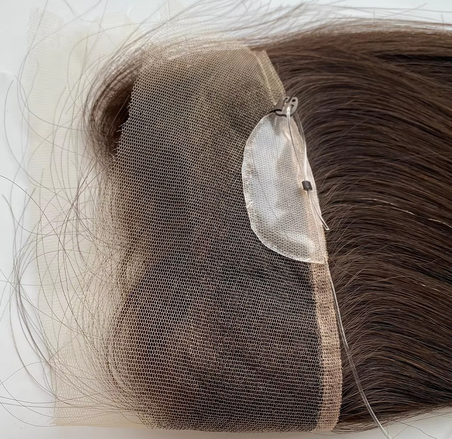 Human Raw Hair Toupee Lace Front Full Lace Topper with Single Knot and Invisible