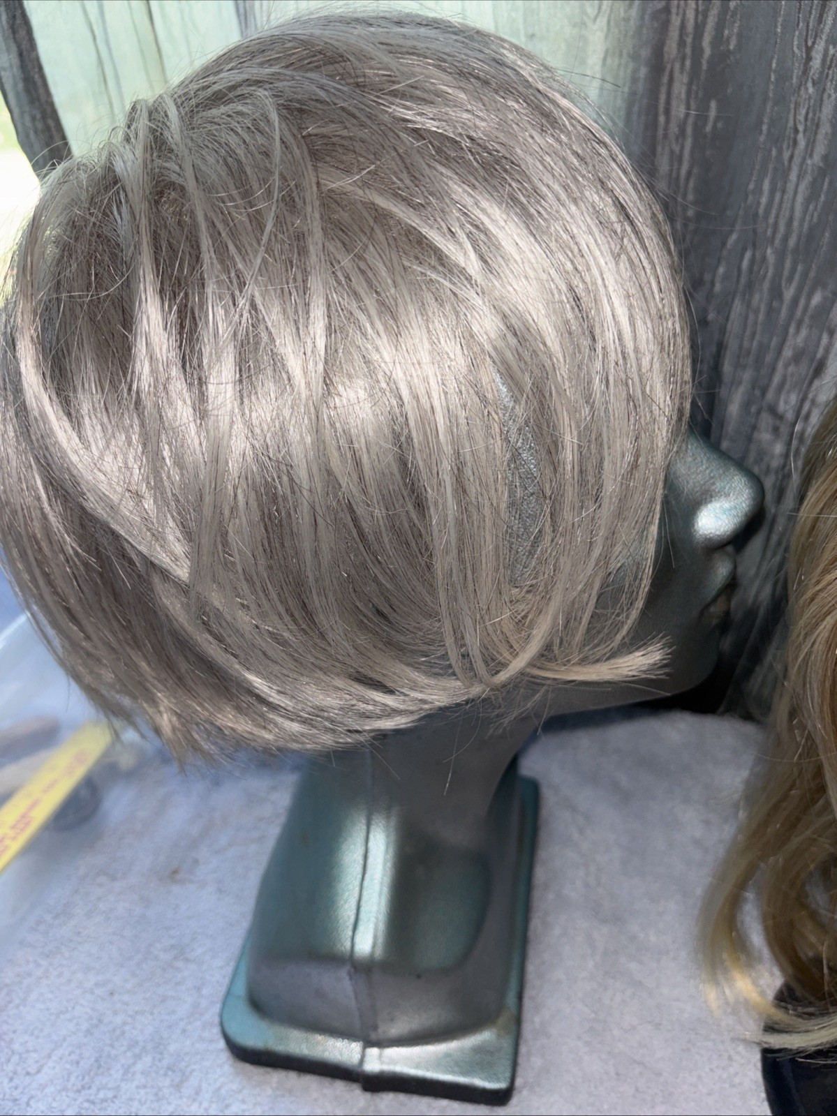 3 Wigs: Sandy, Light Blonde & Grey Wigs Straight Long & Short TLC brand