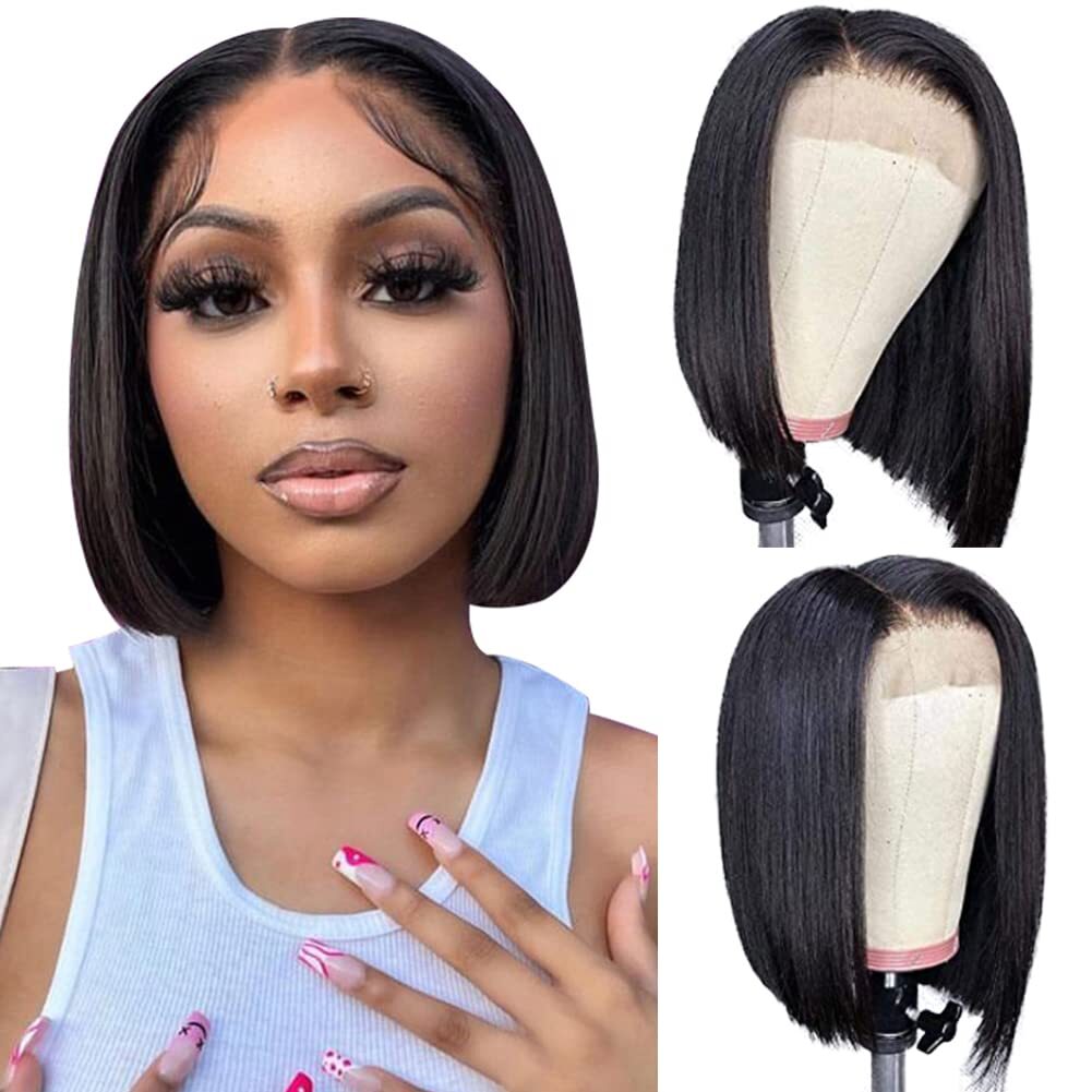 Short Lace Front 100% Human Hair Wigs Virgin Hair 13×4 Lace