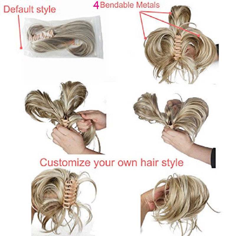 12” Short Straight Layered Bendable Ponytail Jaw Claw Clip In Hair Extension TA
