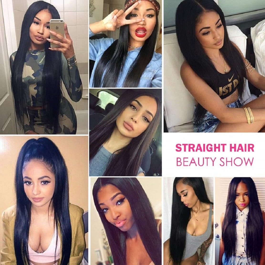 Straight Human Hair 3 Bundles 16 18 20 inches Brazilian Virgin 100% Unprocessed