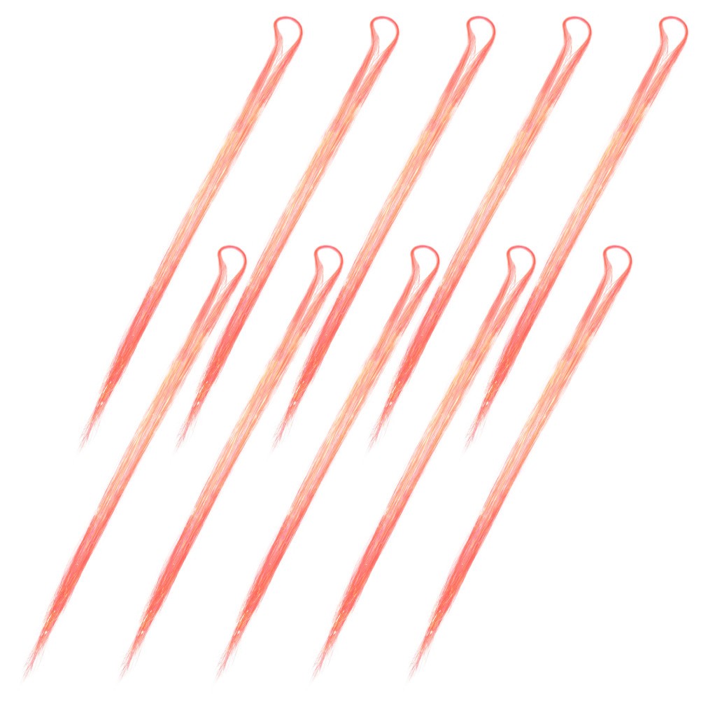 10Pcs Durable Hair Tinsel Kit Watermelon Red Metallic Hair Strands for Women
