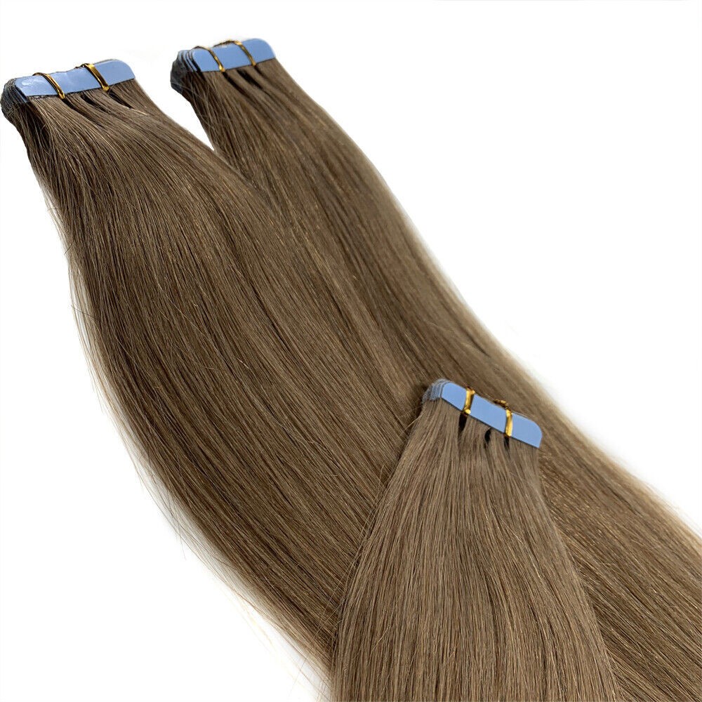 Tape in Remy Human Hair Extensions Seamless Skin Weft Thick Hair Silky 16-26inch