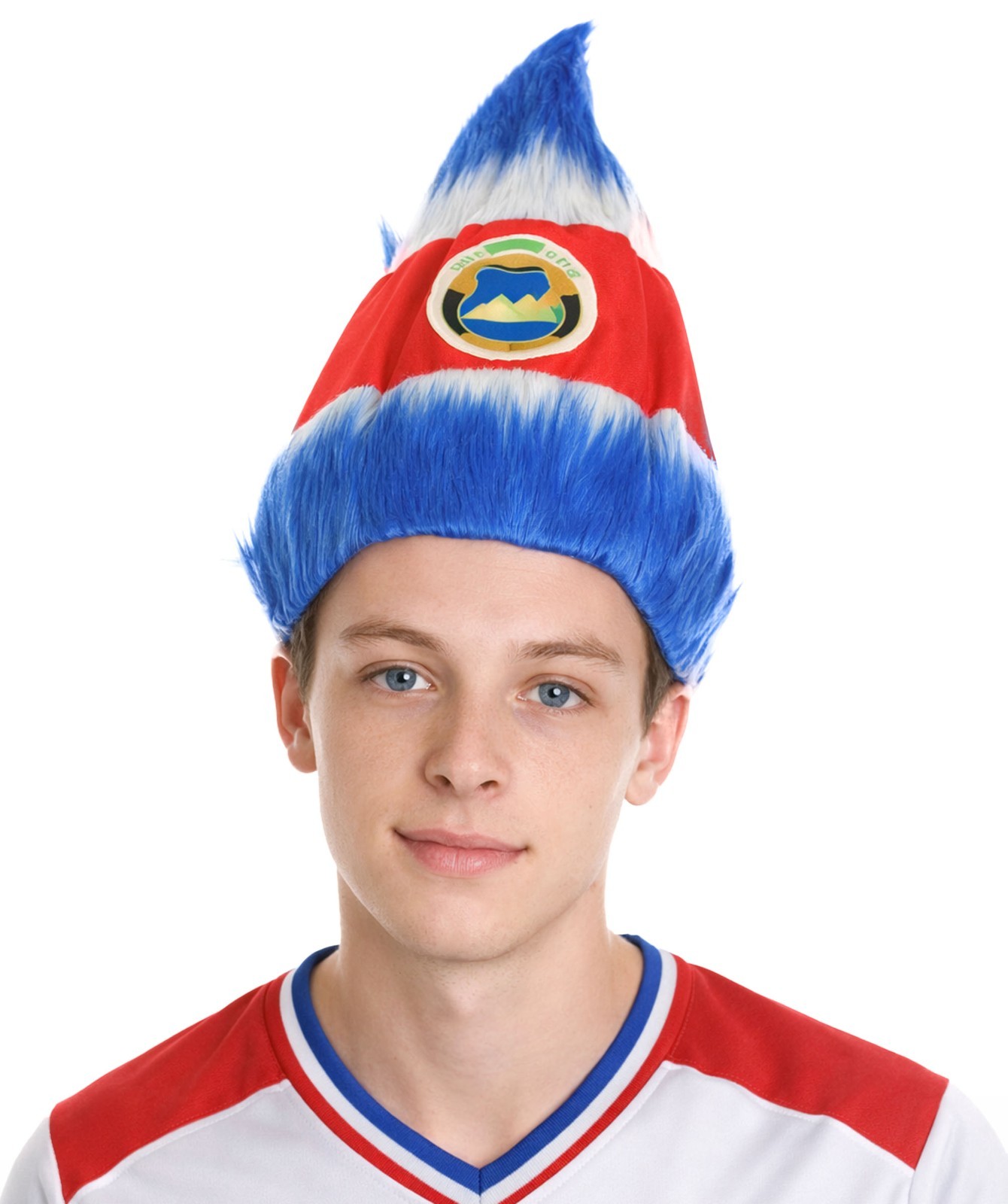 HPO Flagwigs Adult Unisex Serbia Flag Troll Wigs,Perfect for Cosplay HM-800A