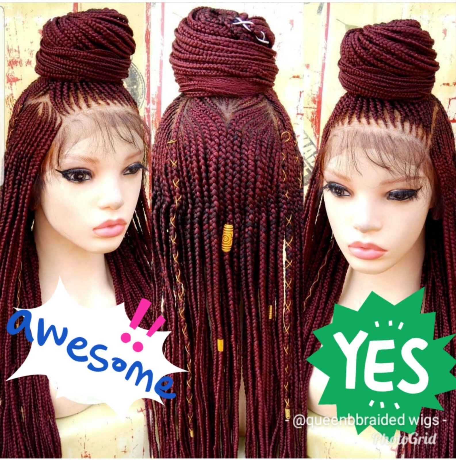 Braided wig:Handmade Cornrows braids wig,PRE-ORDER ONLY.2-3WEEKS.USA