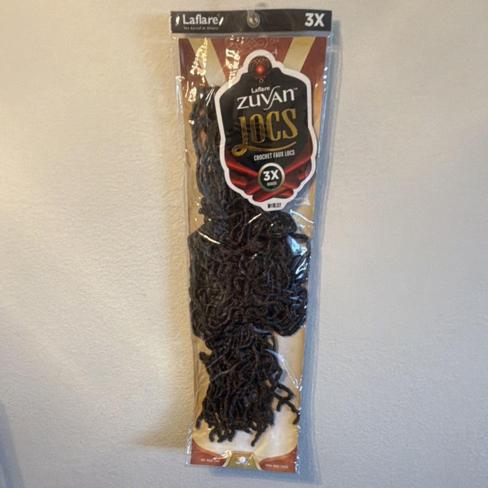 Laflare Zuvan Locs Crochet Faux Locs Hair Extension 3X M1B/27 Synthetic