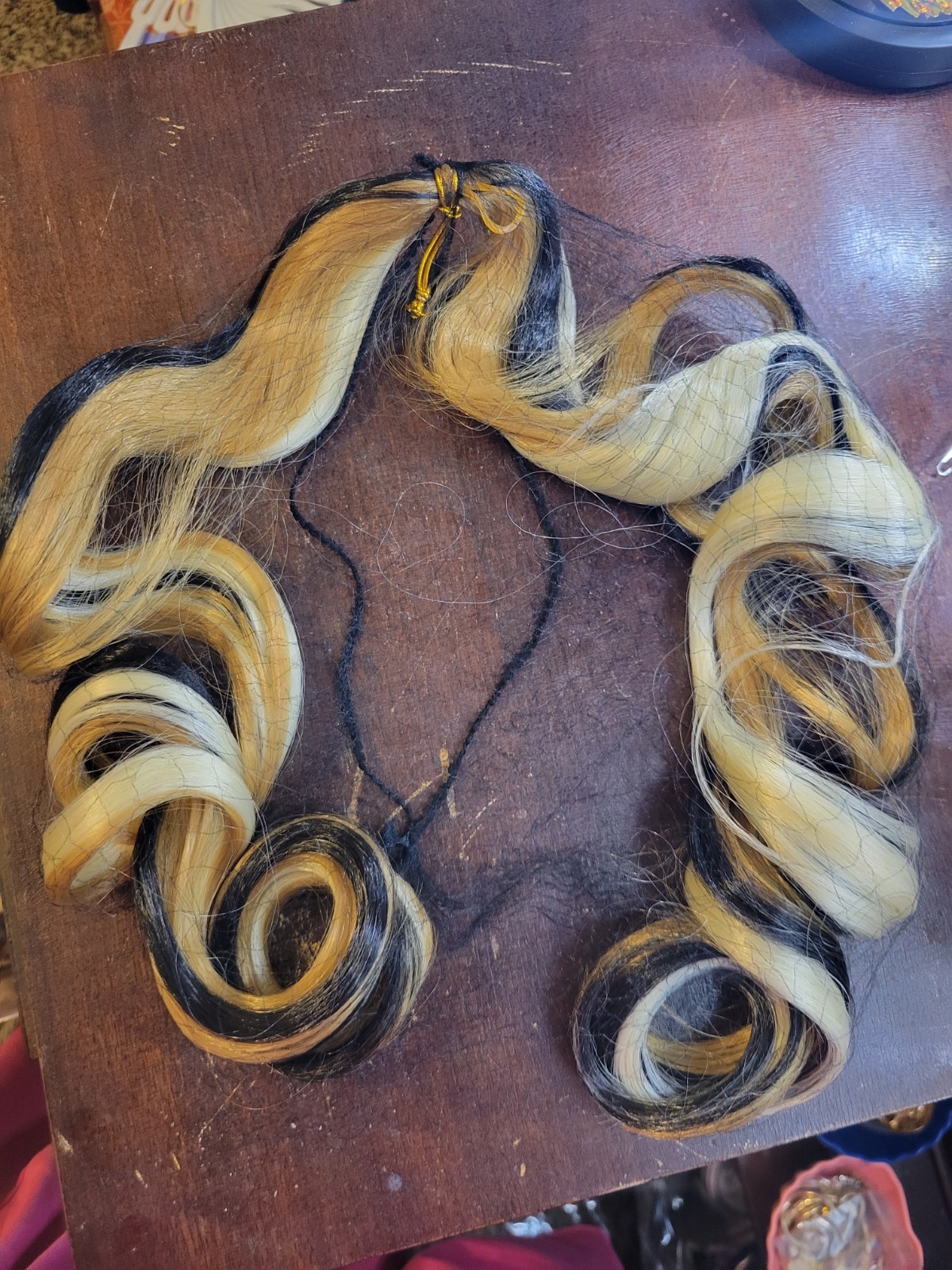 Synthetic Curly Hair Extension Weft Sew-In Weaving Black/Blonde 21-30 in