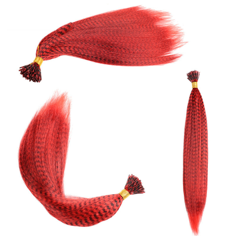 Wig Colorful Feather High-Temperature Fiber Feather Stripe Hair