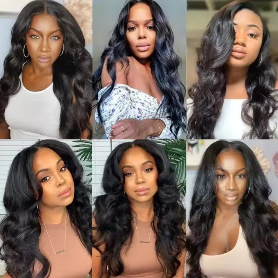 U Part V Part Body Wave Human Hair Wig 200 Density 26 Inch Brazilian Wig