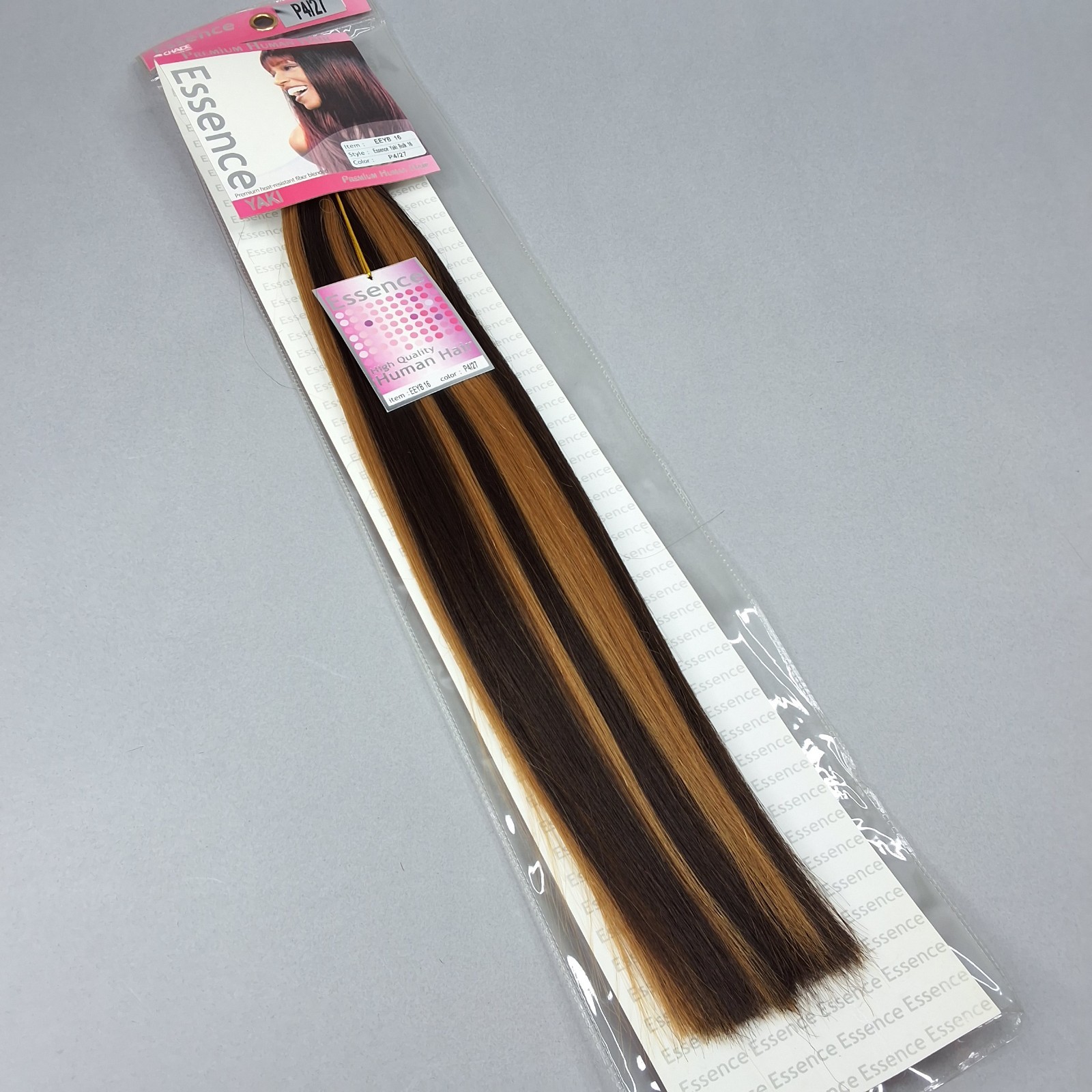 16” Yaki Bulk #F4/27 Dark Brown & Honey Straight Micro Braiding Blend Hair