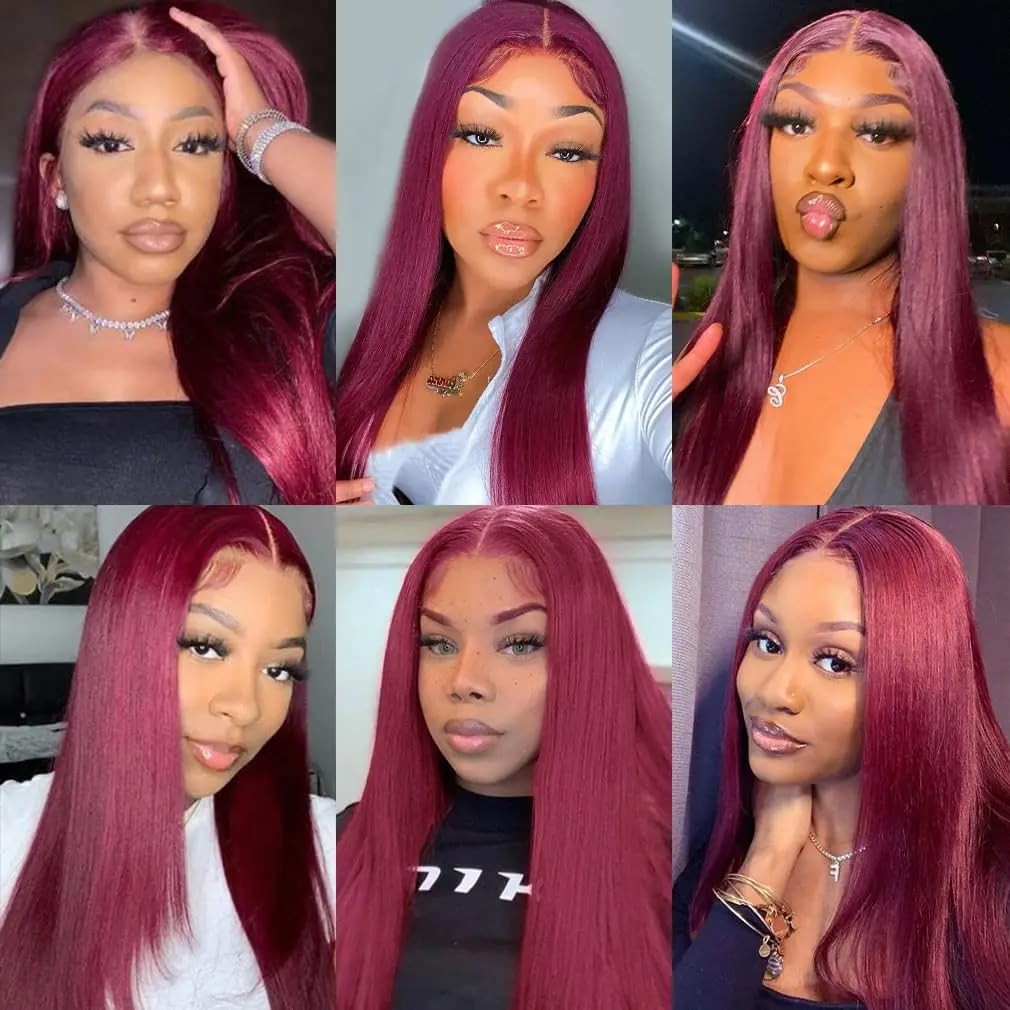 Vinmdonm 99J Burgundy Bundles Burgundy Straight Human Hair 3 Bundles 14 16 18