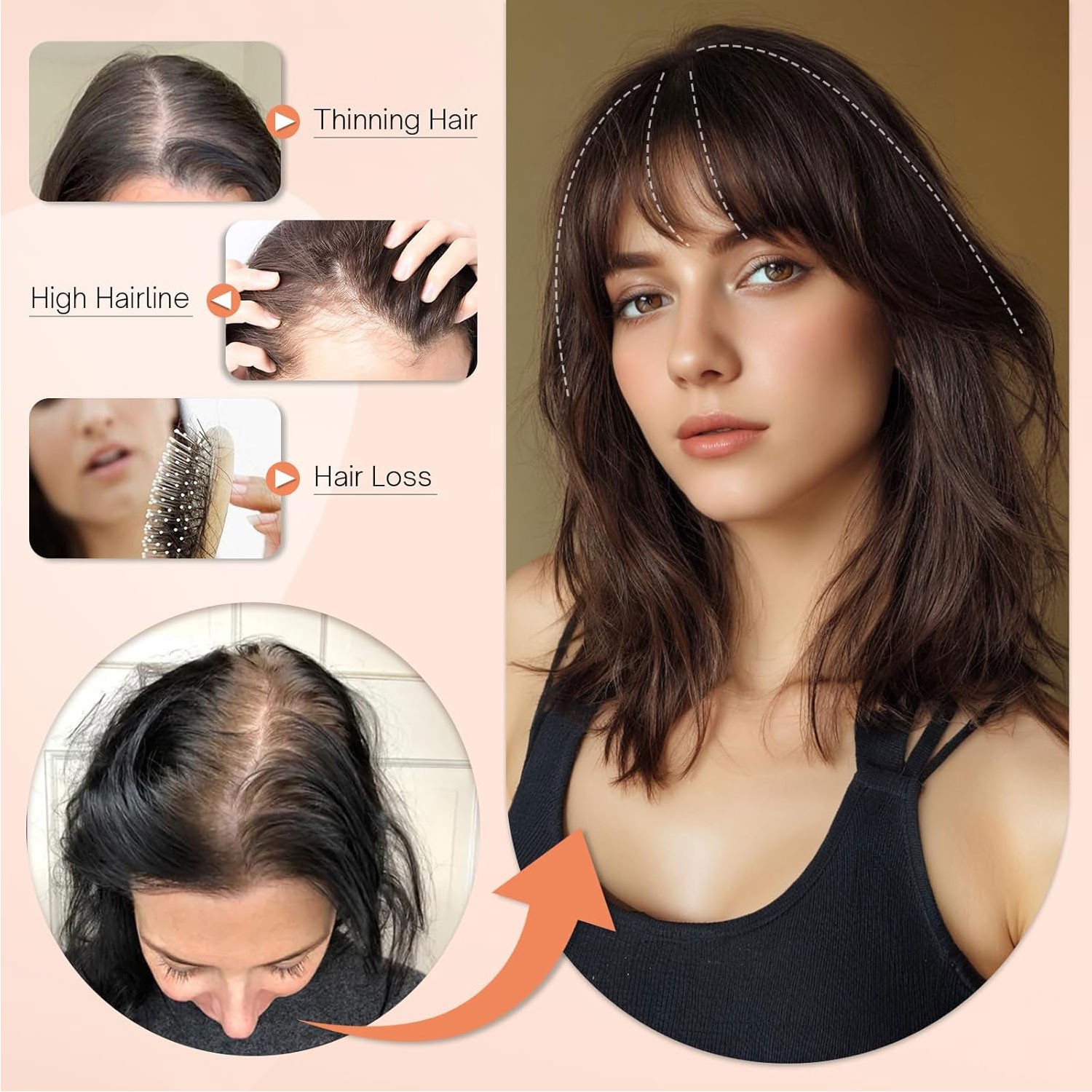 Highlight Clip in Women Lace Topper 100% Remy Human Hair Top Toupee Hairpiece US