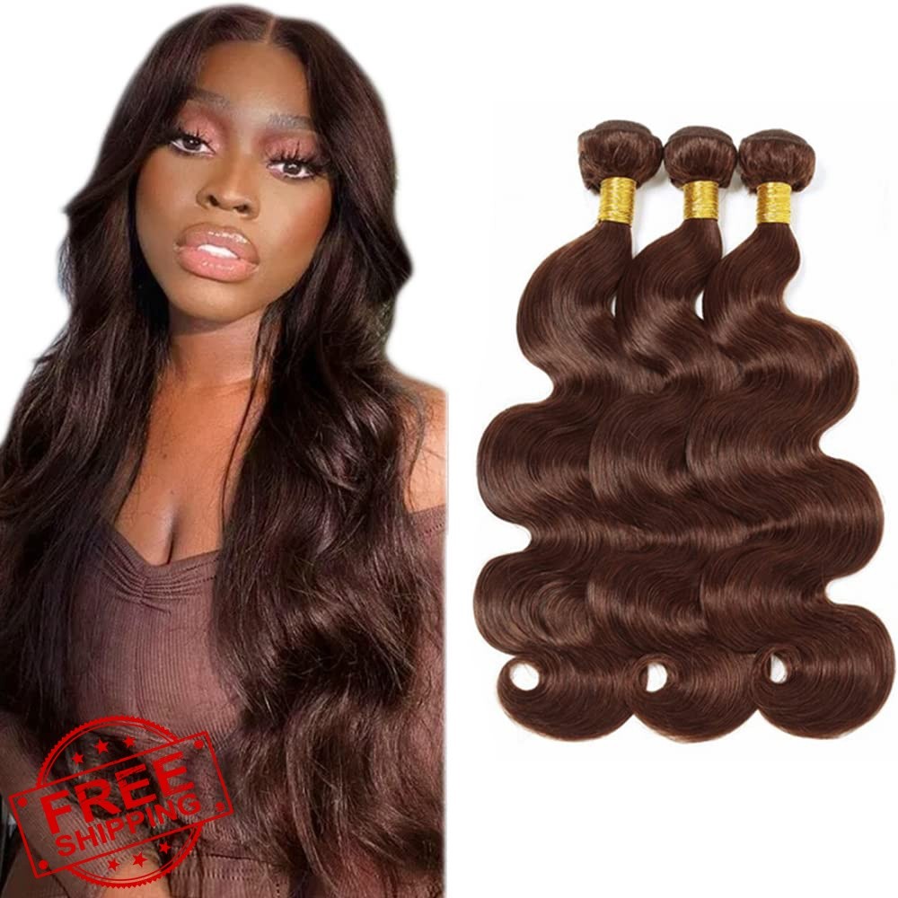 FuivJuix 18 18 18 Inch #4 Chocolate Brown Body Wave