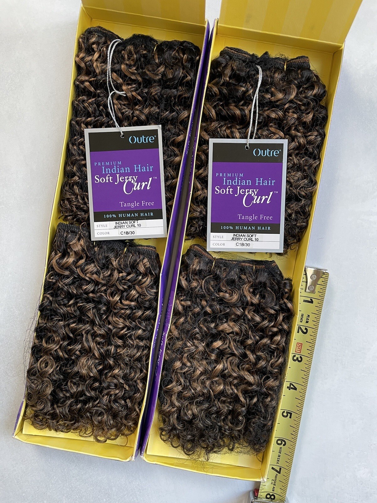 100% Human Hair for Weaving by Outre, Soft Jerry Curl, Premium Indian Hair 1B/30