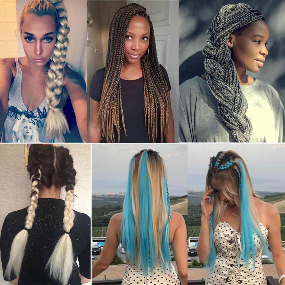 41″ Synthetic Kanekalons Jumbo Braiding Hair Extension Afro Twist Braids 165g US