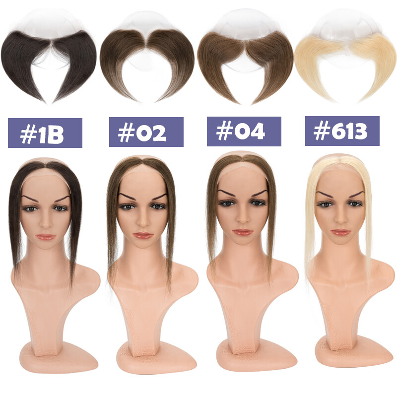 2*16CM Forehead Frontal Hairpiece Mens Toupee Hairline V Loop/Replacement System