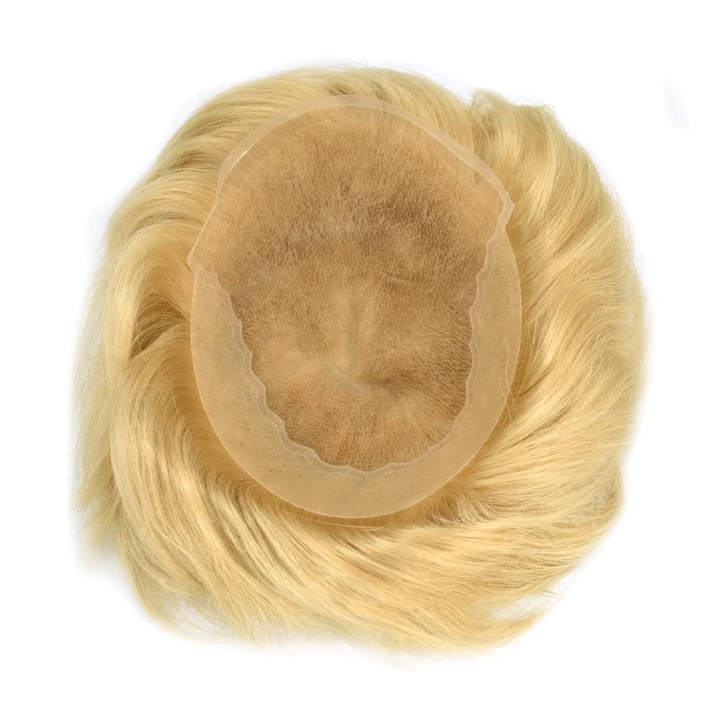 Swiss Lace Front Poly Lace Skin Hair Replacement Systems MensToupee Hairpieces