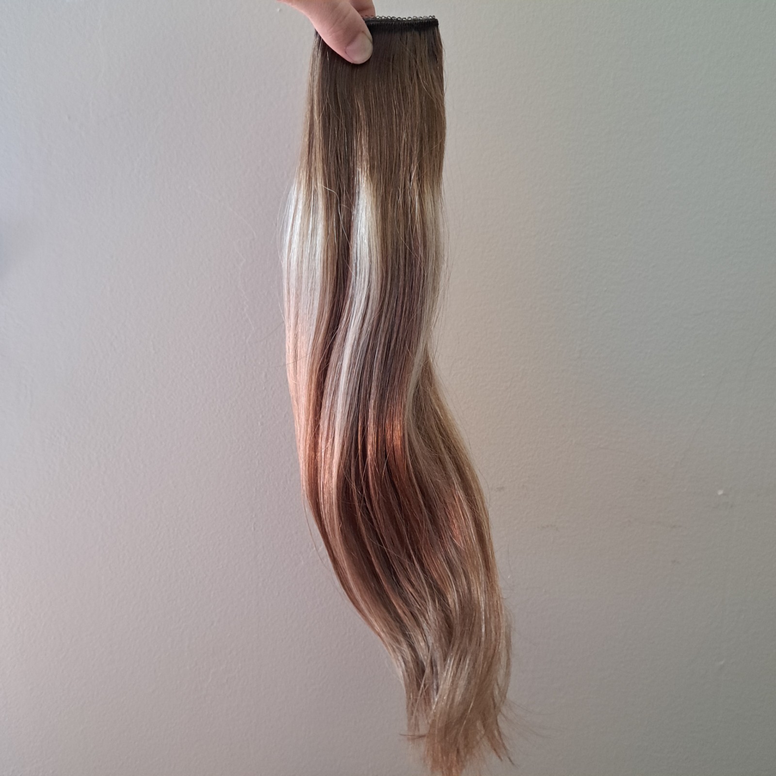 Full Shine 100% Real Human Hair Extension Clip In Wire 16″ Balayage Brown 6/60/6