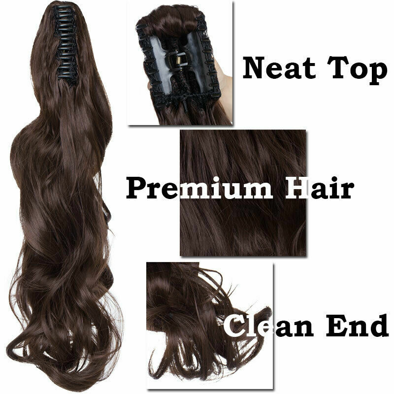 Thick Claw on Ponytail Hair Piece Clip in Hair Extension As Human Hair For Woman