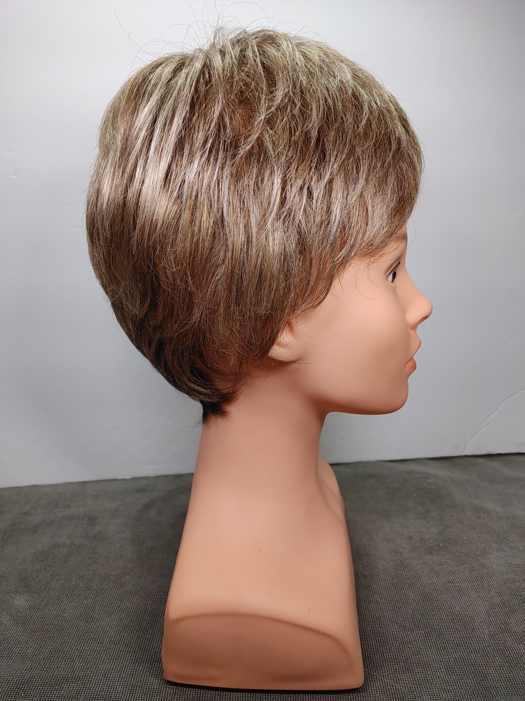 Gabor Wig Lace Front Mono Top Short Bangs Dark/Neutral Blonde Highlights