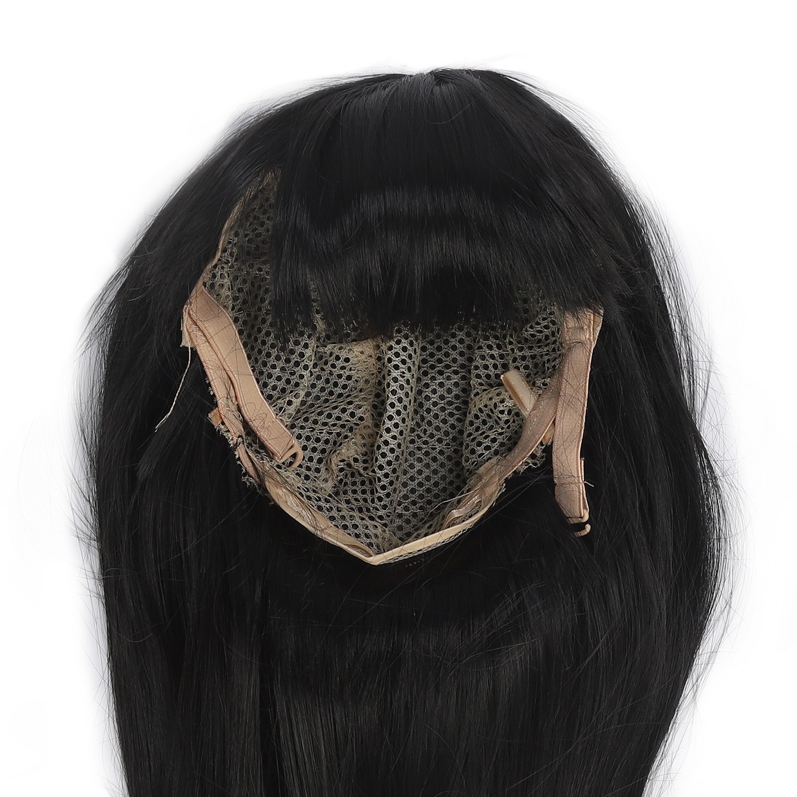Children Wig Black Straight Hair Replacement For 3-8 Years Old Girls