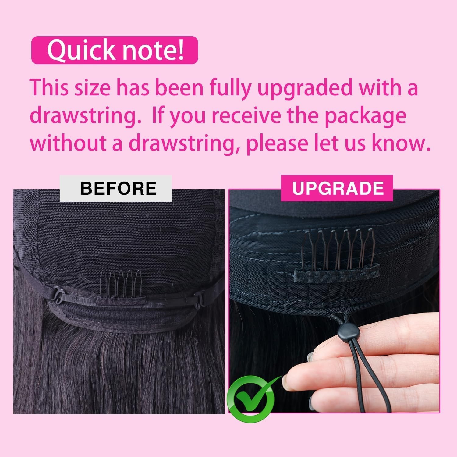 20 Inch U Part Wig Human Hair, Straight Drawstring Glueless Wear & Go, 200% Dens