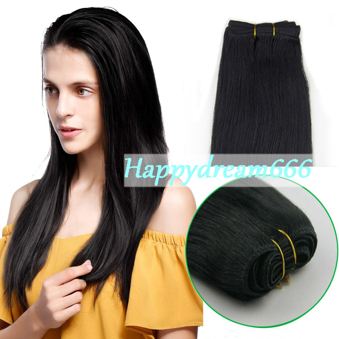 Sew In Weave Weft Human Hair Extensions Real Remy Russian Thick Hair Full Head