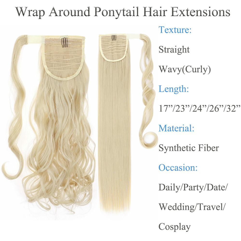 Real Thick Wrap Ponytail Hair Piece Clip in Hair Extension As Human Pony Tail US