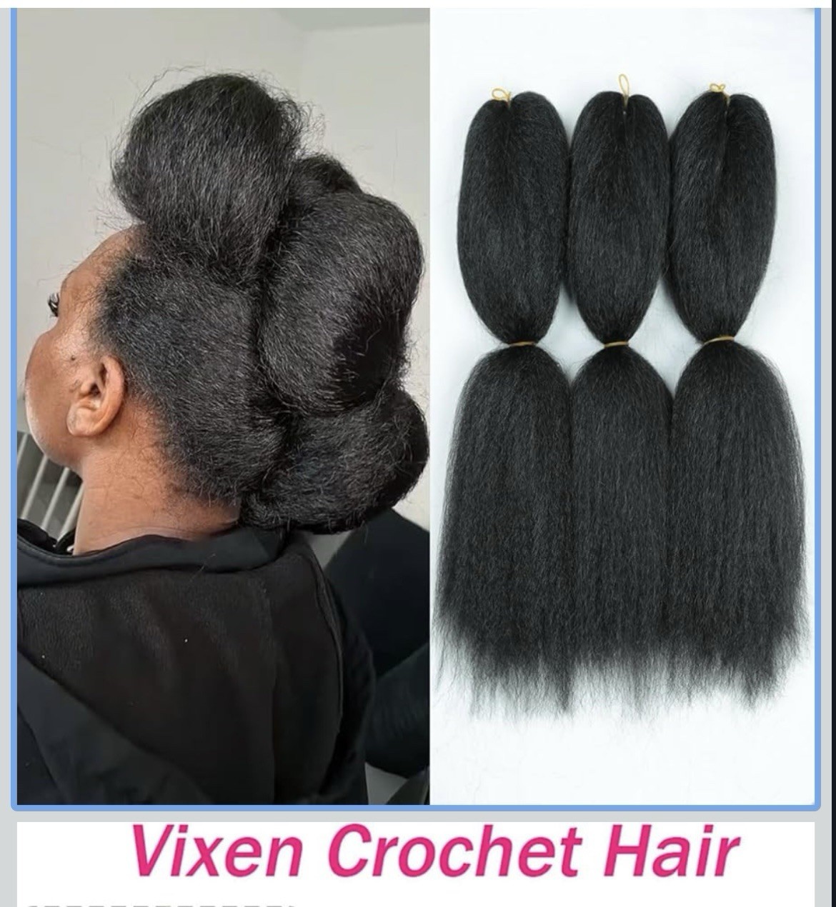 26 inch Kinky Straight Vixen Crochet Hair synthetic Bundles (3 Pack) Multi Color