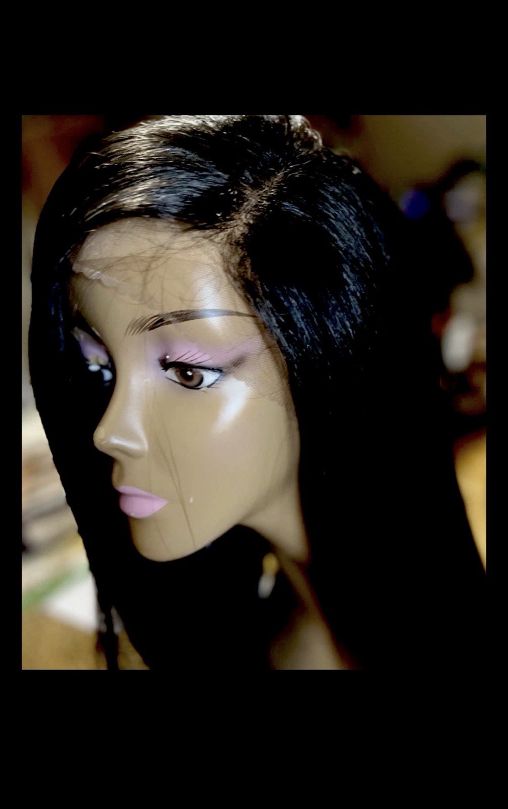 HD SWSS LACE LONG WIG STRAIGHT HAIR LAYERED HANDTIED CAP #1 BLK HEAT OK NEW