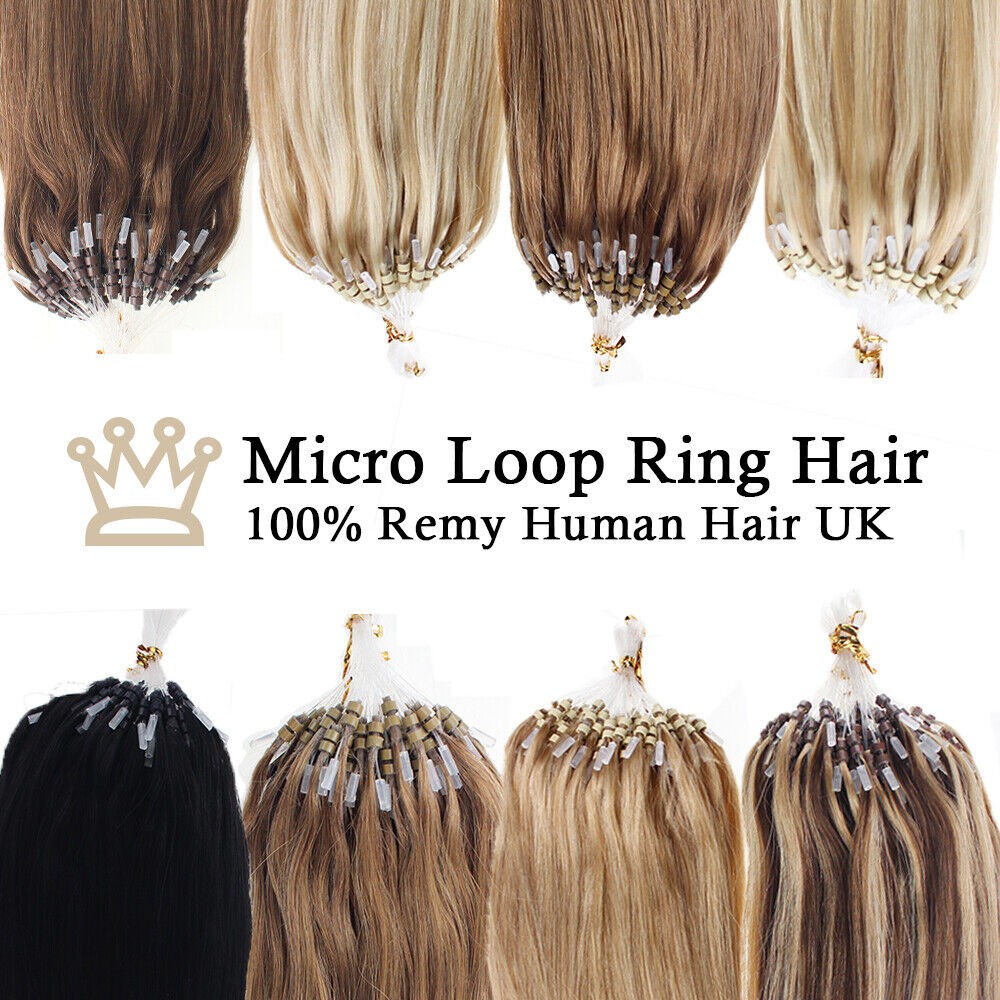 Micro Ring Loop Beads Tip Hair Extensions 100% Real Brazilian Human Hair 50-100s