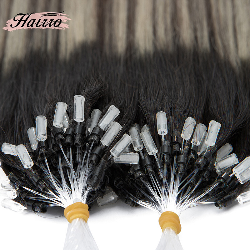 Thick Micro Loop Ring Beads Remy Human Hair Extensions Pre Bonded Double Drawn
