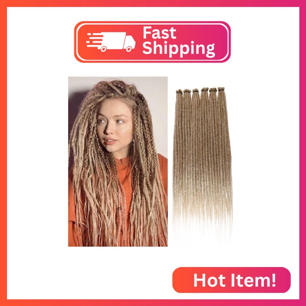 Leeven 20 Strands Synthetic Dreadlock Extensions 18 Inch Single Ended Ombre Blon