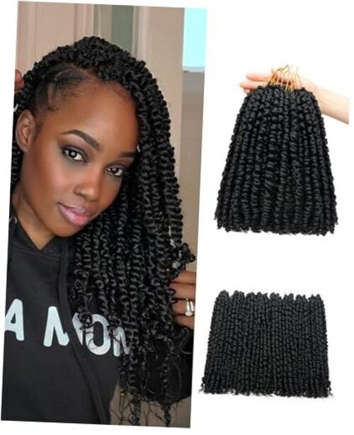 Pre-looped Passion Twist Crochet Hair 14 Inch 8 14 Inch (Pack of 8) 1B