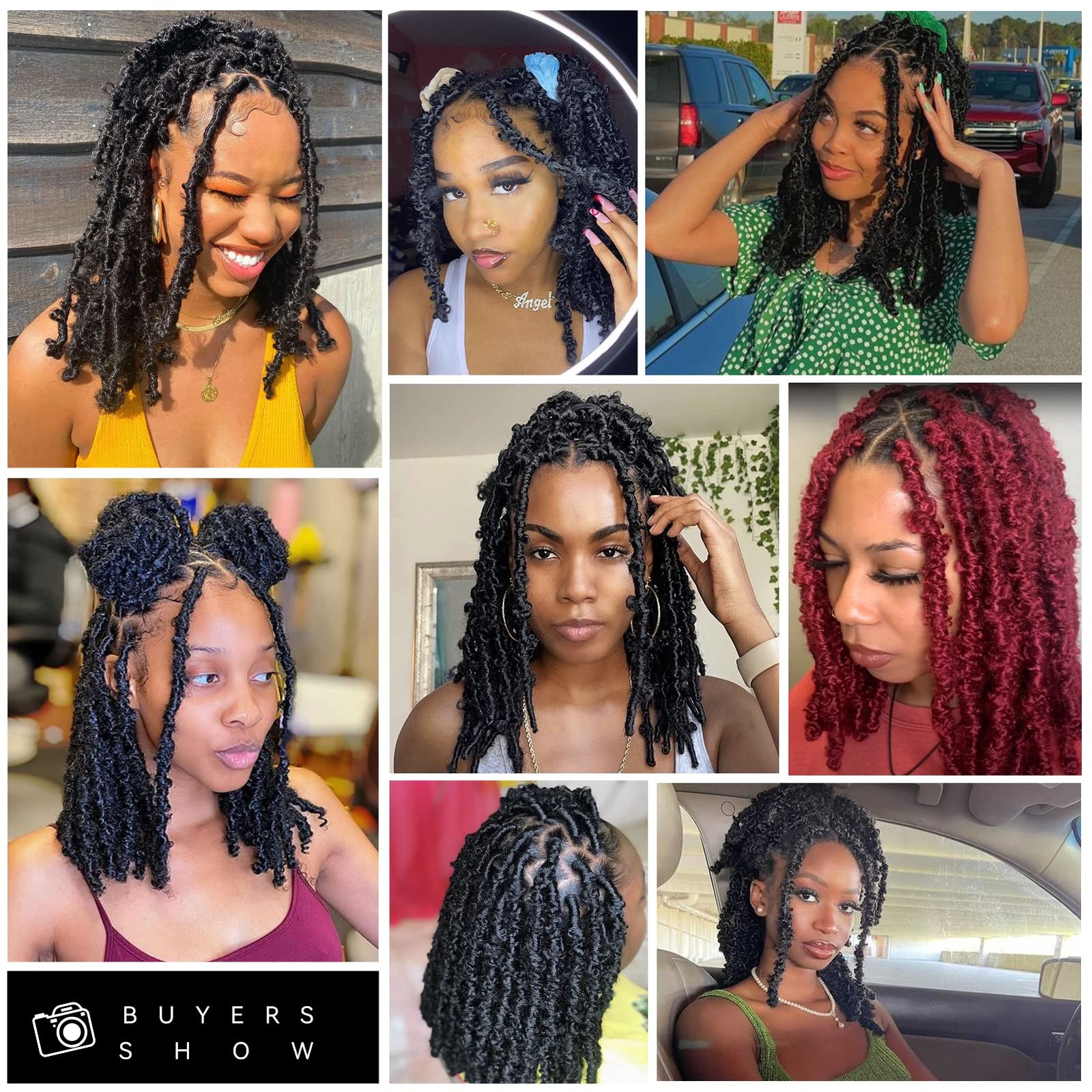 Guohui Butterfly Locs Crochet Hair 16 Inch 6 Packs Color Natural Black All