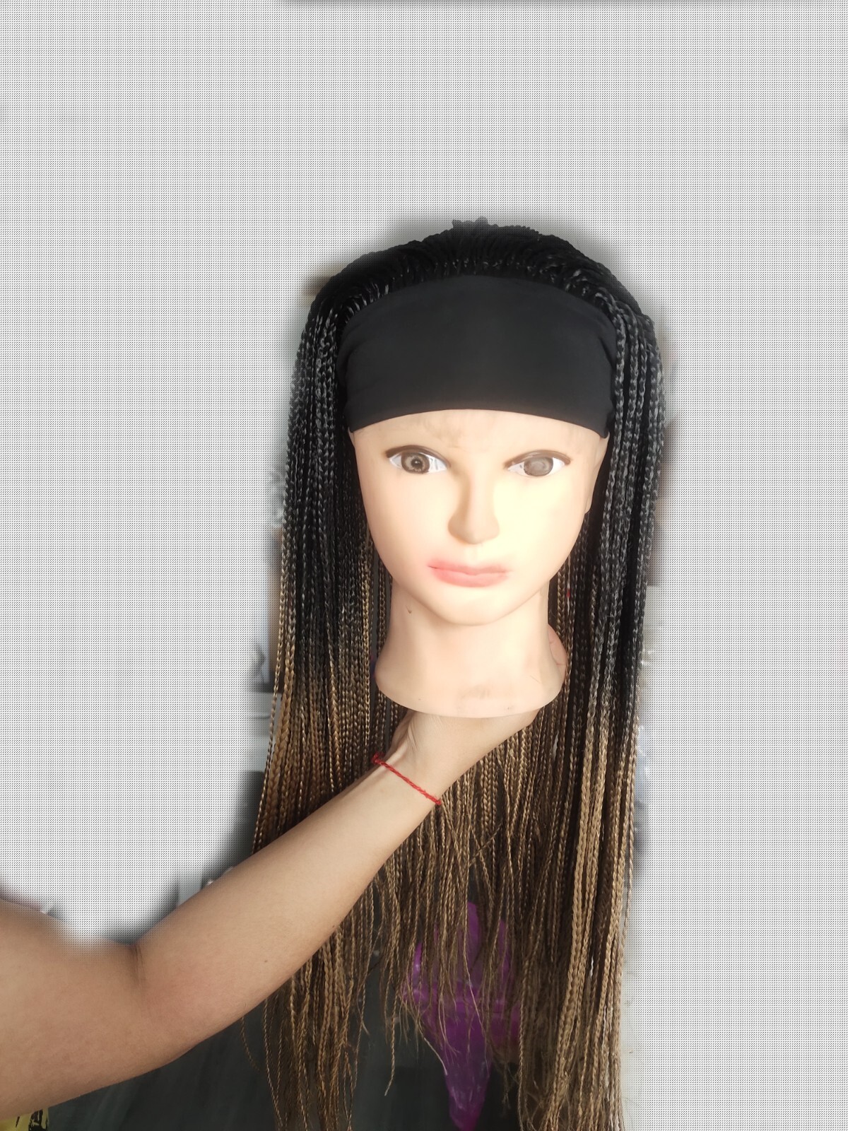 26″ Box Braided Wigs with Headband for Black Women Synthetic Braiding Wigs Wrap