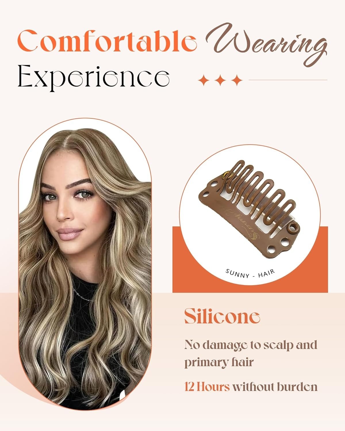 Sunny Hair CLIP-IN 24″ Honey Moonlight Light Blonde Human Hair Extensions CP P8A