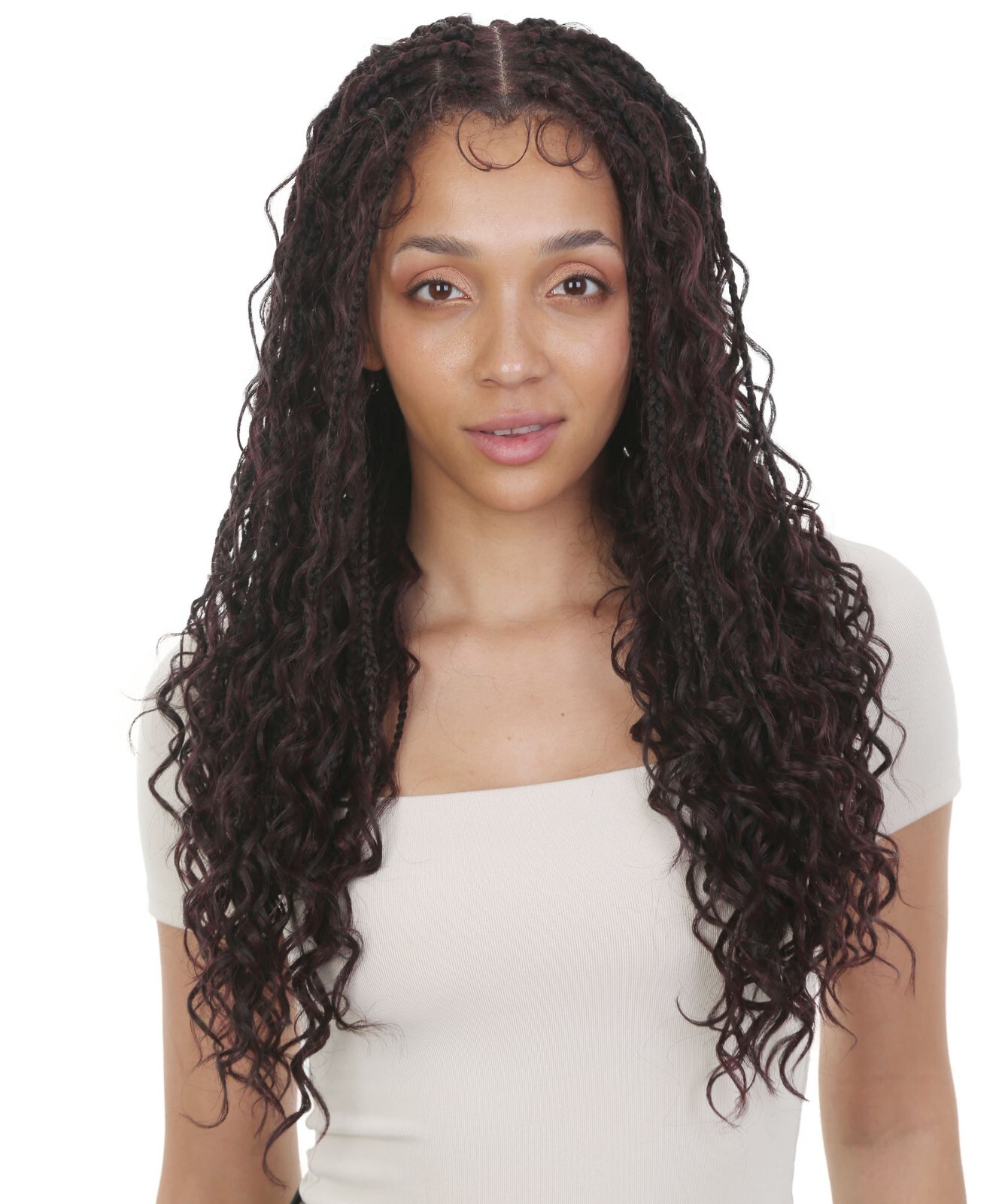 LUXLUXE Grace 25-inches Full Hand-tied Boho Box Braids Wig with Baby Hair