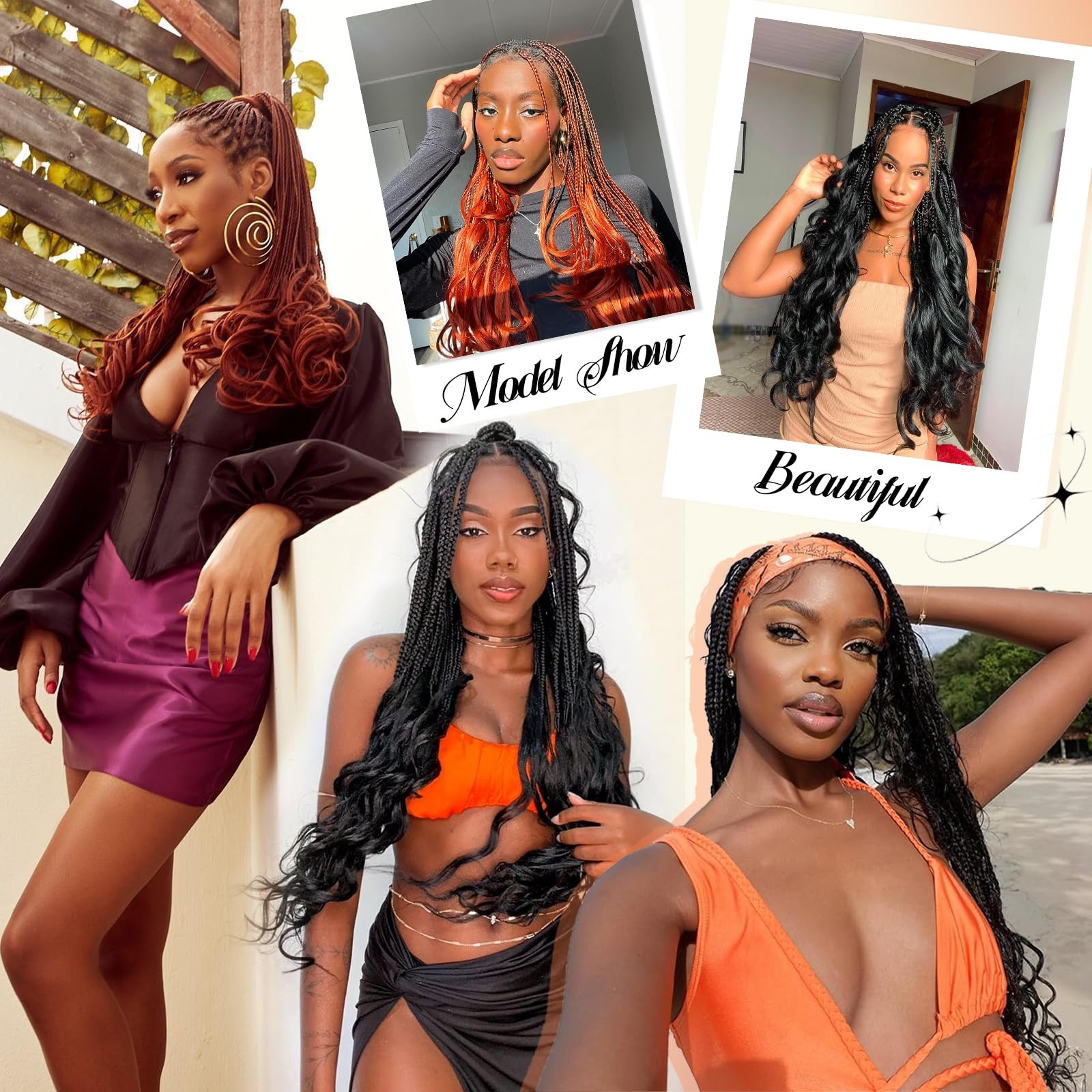 French Curl Braiding Hair 8Packs 16″ Pre-Stretched Synthetic Spiral Curly Croche