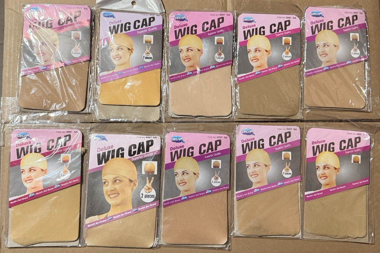 10 PACK Dream Deluxe Wig Cap Natural Each 2 Piece Per Unit Model 0097NA