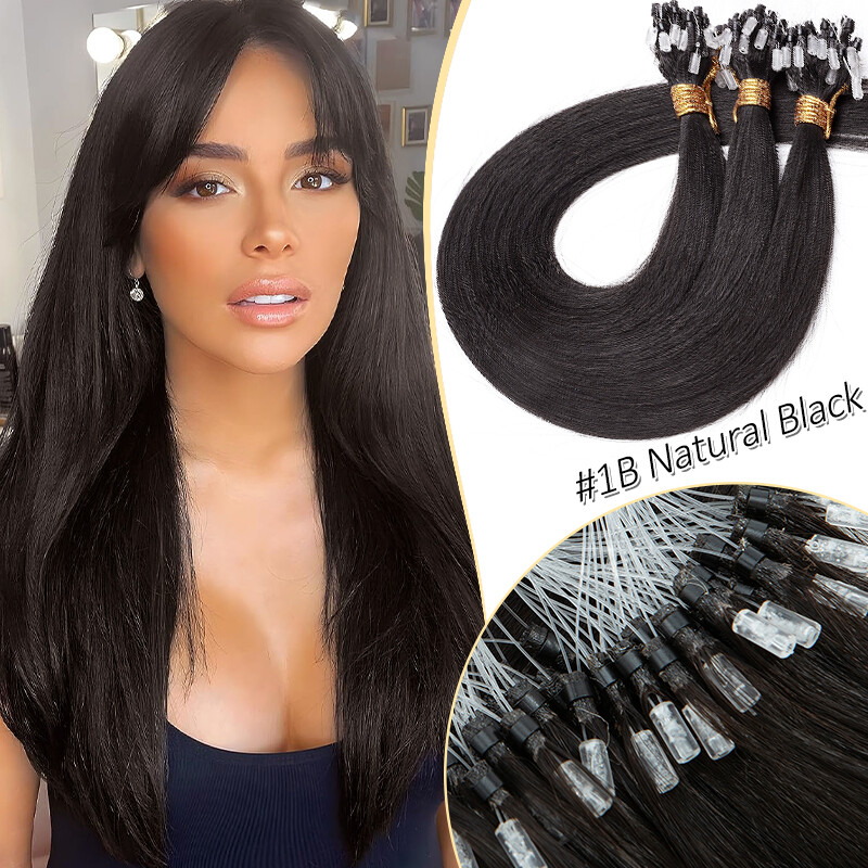 CLEARANCE Micro Beads Ring Loop Human Hair Extensions Real Remy Hair Highlight