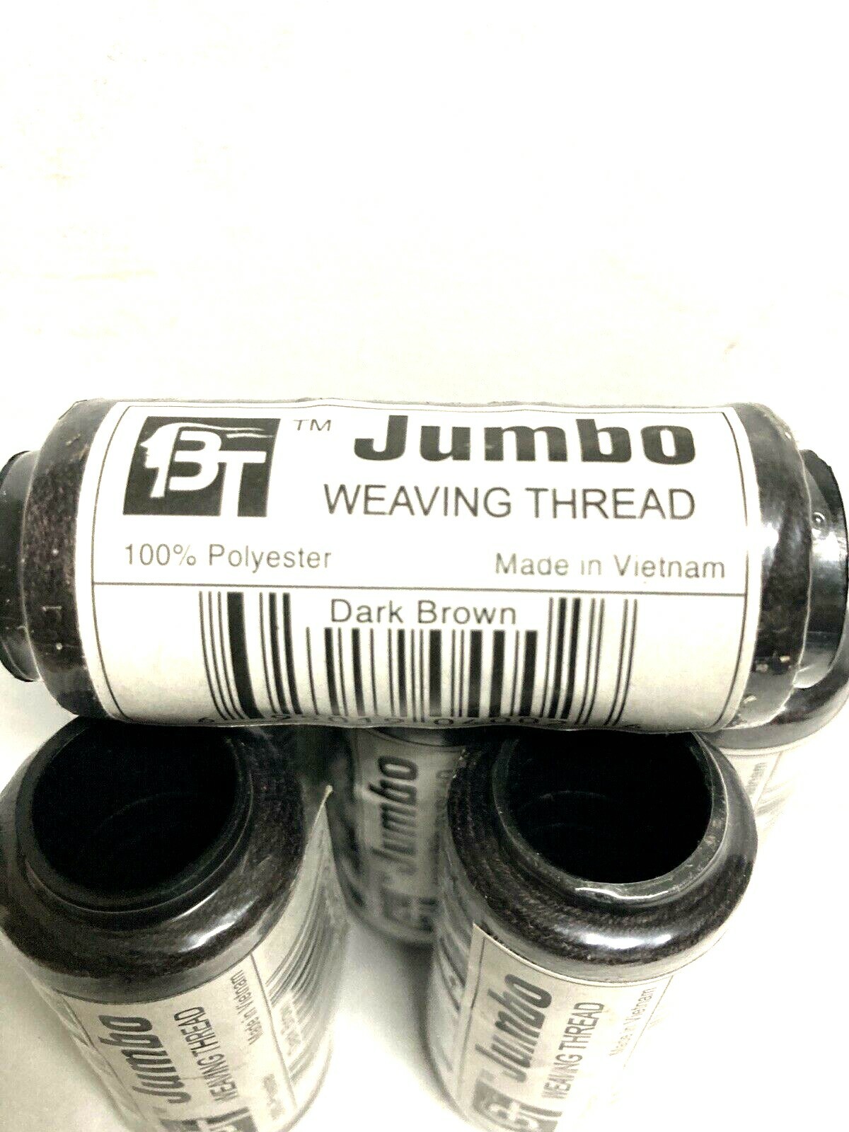 3 DARK BROWN WEAVING THREAD FOR WEFT HAIR BRAID EXTENSIONS 100% POLYSTER