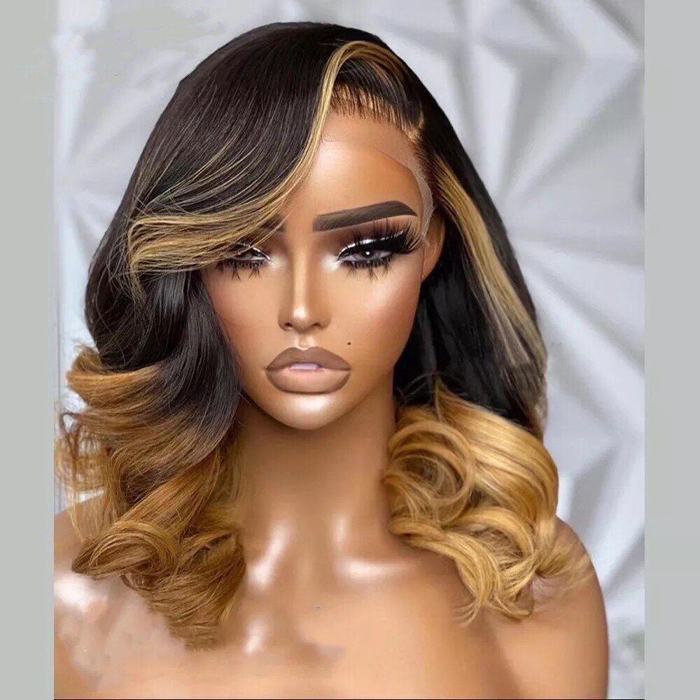 Body Wave Short Bob Lace Closure Wig 100% Human Hair Wigs fro Women