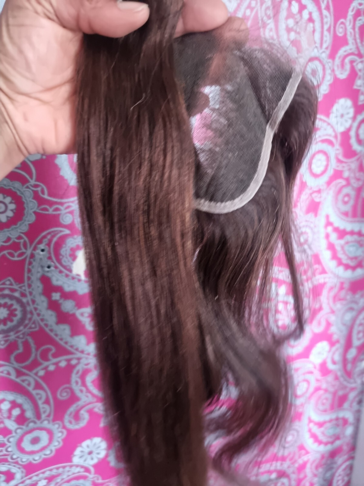 12A LIGHT BROWN 4# BRAZILIAN VIRGIN HAIR SILKY STRAIGHT 18+16INCH CLOSURE 150g